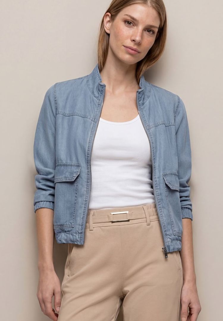 Blouson met opstaande kraag  17057 Light Blu