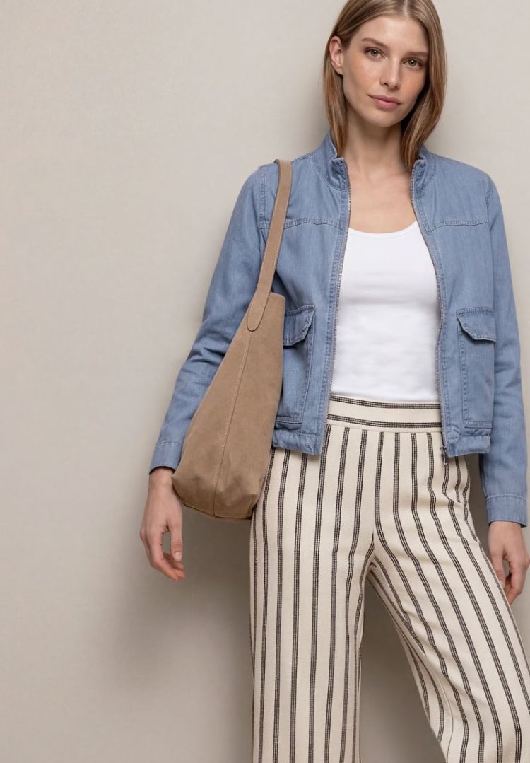 Blouson met opstaande kraag  17057 Light Blu