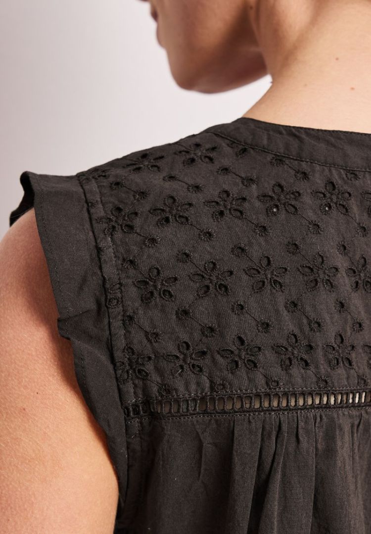 Blousetop met gespleten hals 17276 espresso