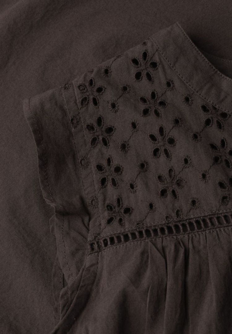 Blousetop met gespleten hals 17276 espresso