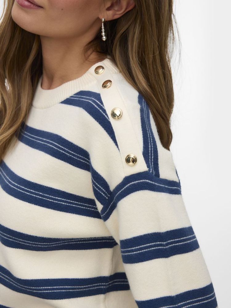 VMGOLD STRIPE LS O-NECK PULLOV 222913001 Birch