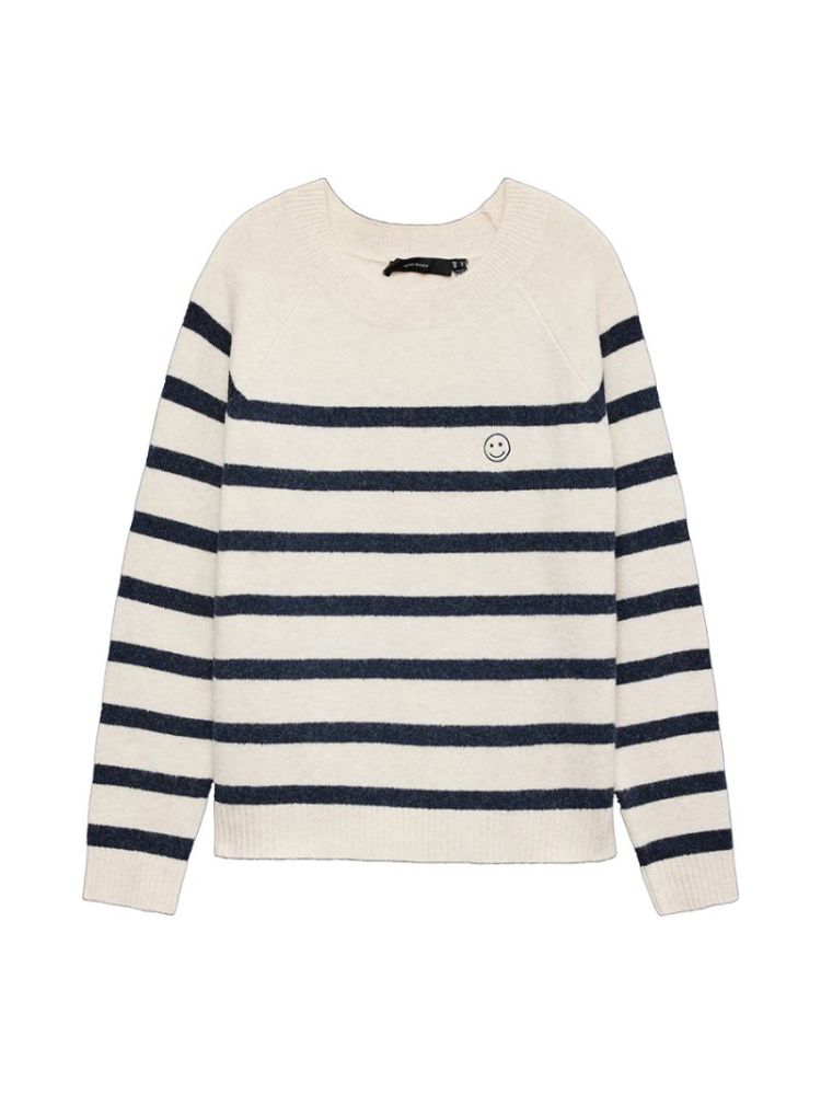 VMDOFFY EMBROIDERY LS O-NECK P 222913003 Birch