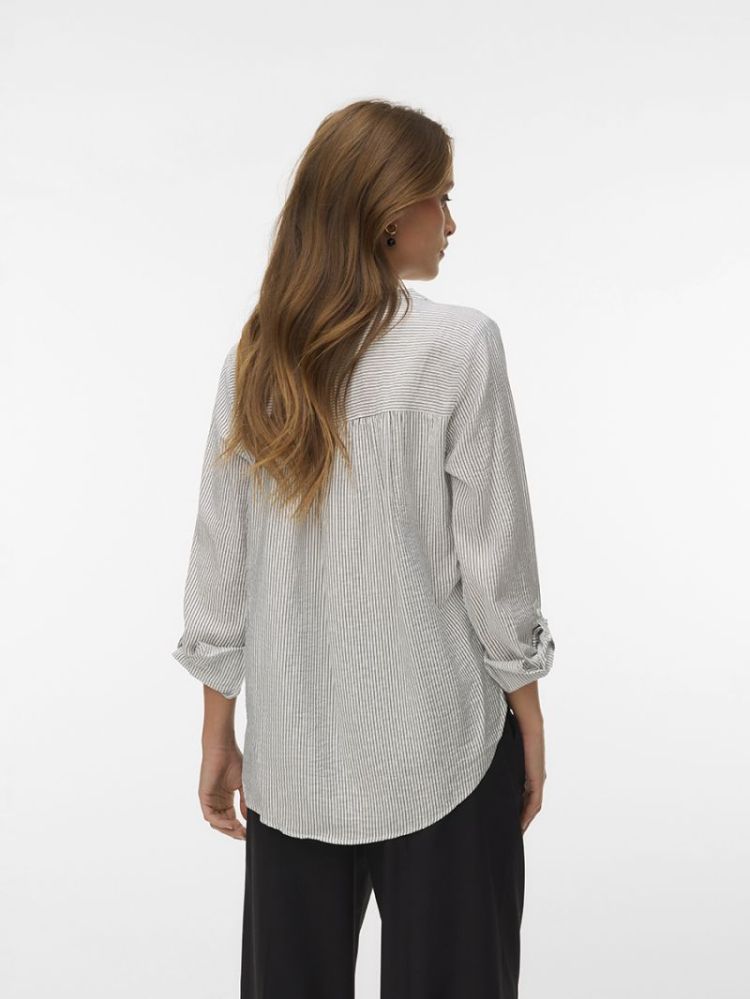 VMKAJA LS V-NECK FOLD-UP TOP W 175598002 Snow