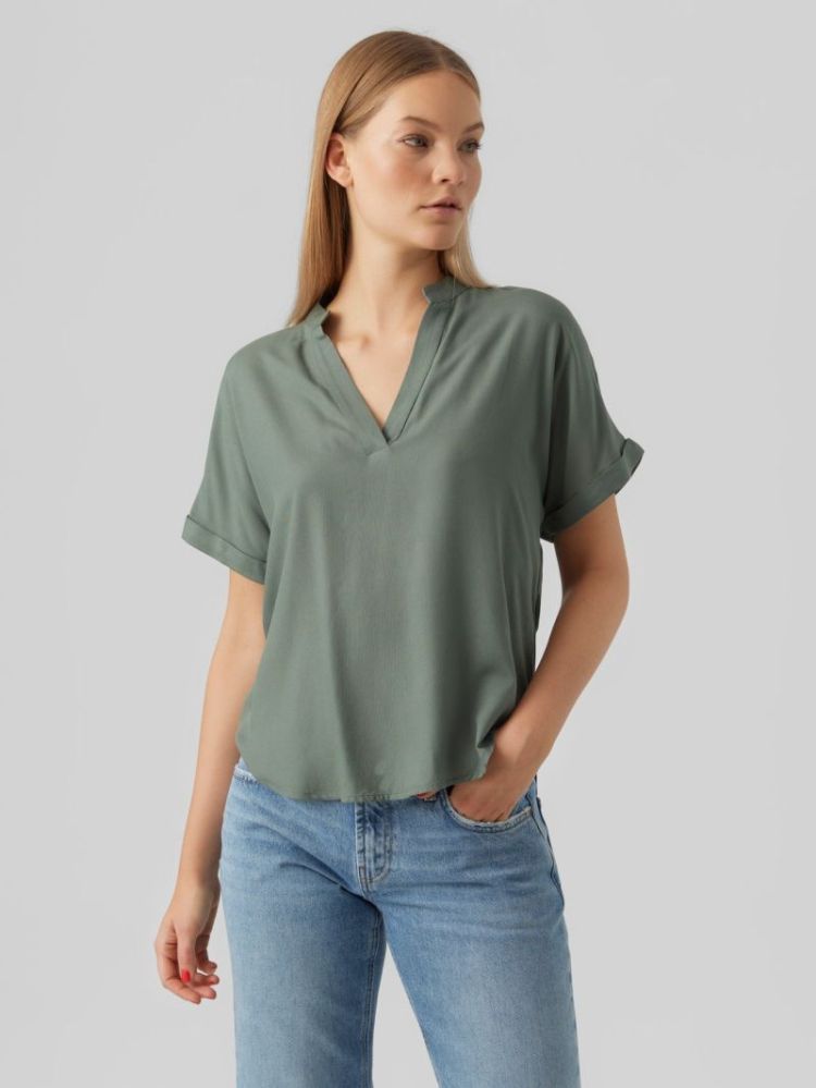 VMBEAUTY SS TOP WVN NOOS 224196 Laurel W