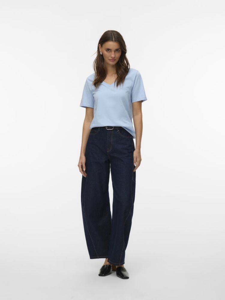 VMPAULINA SS V-NECK T-SHIRT JR 181684 Cashmere