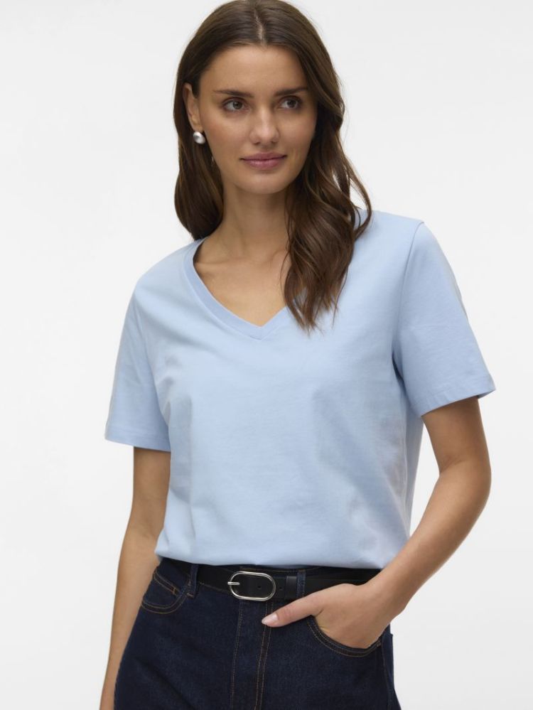 VMPAULINA SS V-NECK T-SHIRT JR 181684 Cashmere