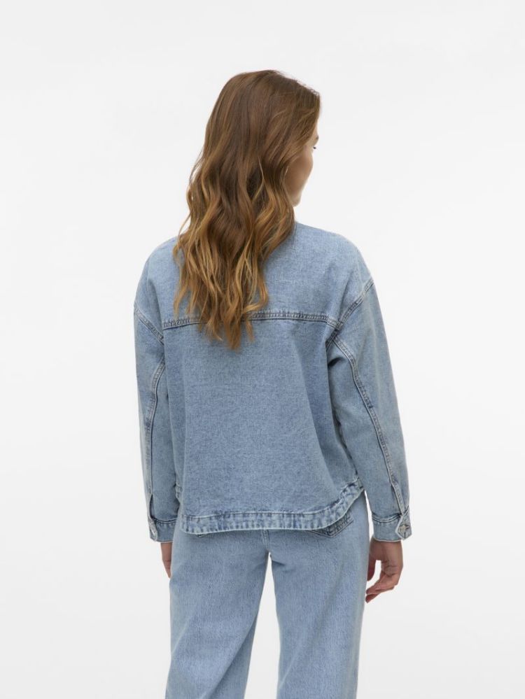 VMJAMIE LS DENIM SHACKET MIX G 178000 Light Bl