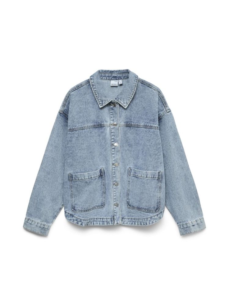 VMJAMIE LS DENIM SHACKET MIX G 178000 Light Bl