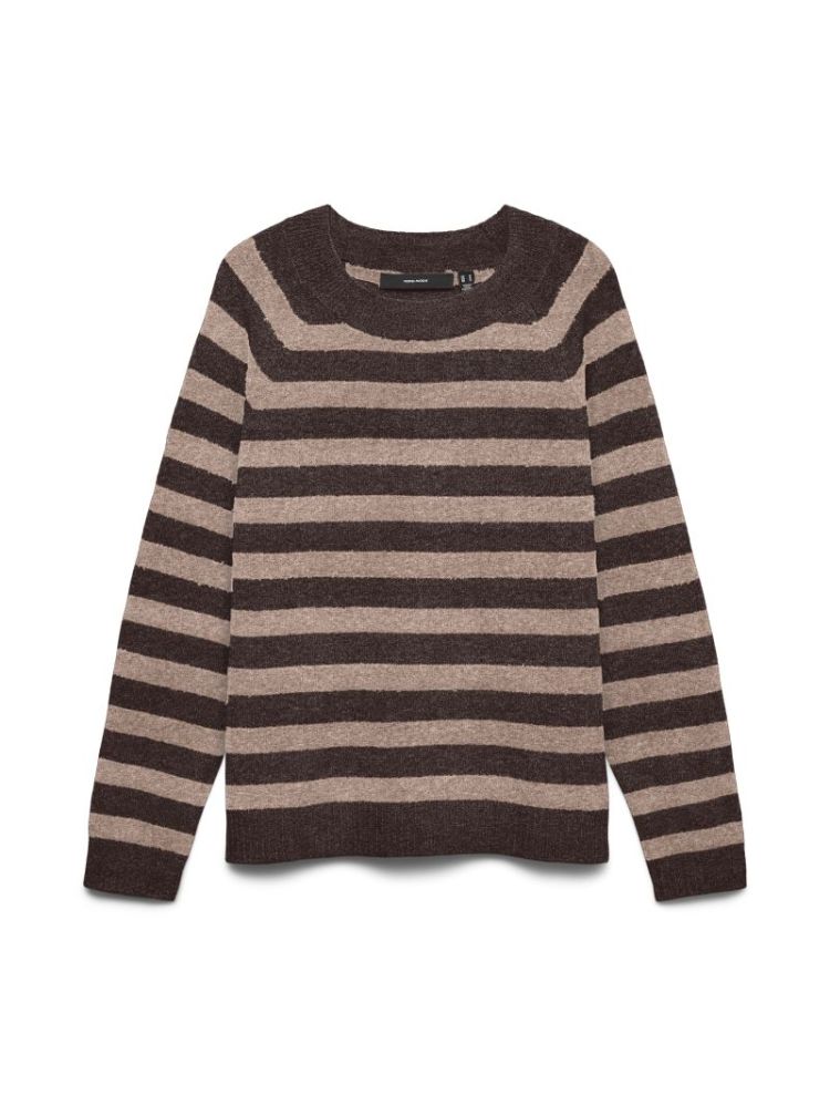 VMDOFFY LS O-NECK BLOUSE GA NO 297957053 Choco