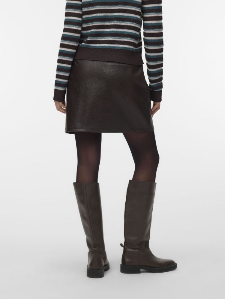 VMBRIDGET HW SHORT SKIRT JRS 297957 Chocolat