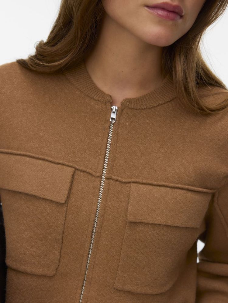 VMAPPLE LS ZIPPER CARDIGAN BOO 288475 Cocoa Br