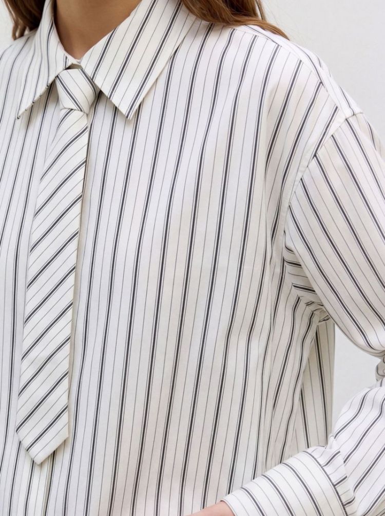 VMANYA LS LOOSE TIE SHIRT WVN 178857002 Cloud