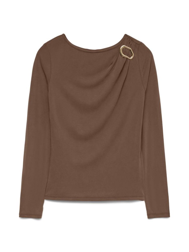 VMBRIELLE LS BOATNECK TOP JRS 288475 Cocoa Br