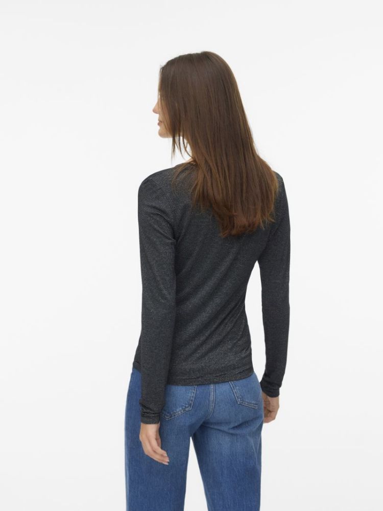 VMLAVA GLITTER LS V-NECK TOP S 177868001 Black